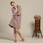 MENIQUE 100% Linen Tunic Dress Selena Faded Rose