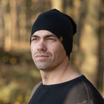 MENIQUE 100% Merino Wool Mens Beanie Black