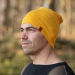 MENIQUE 100% Merino Wool Mens Beanie Power Mango