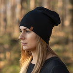 MENIQUE 100% Merino Wool Womens Beanie Black