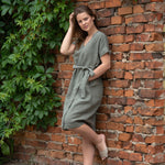 MENIQUE Loose Dress Joelle Stone Green