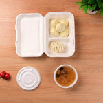 Healthy Eats 50pcs Disposable Biodegradable Bamboo Plate Containers