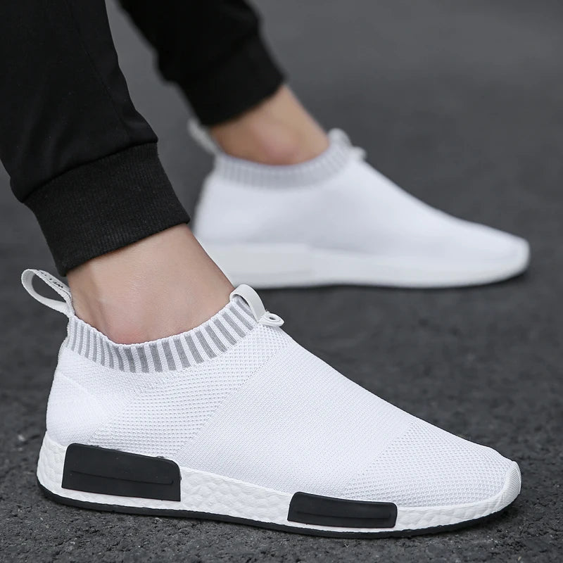 Men's Spring Summer Autumn Sock Casual Shoes Breathable Mesh Fabric Walking Running Sports Trainers Man Jogging Sneaker Slip on