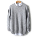 New 100% pure cashmere sweater in autumn and winter men's round neck thick pullover sweater business casual bottoming shirt wool