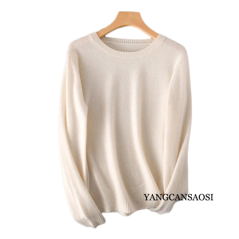 Women's Round Neck Cashmere Sweater Base Layer Underneath Sweater Sweater Women's and Winter New Style