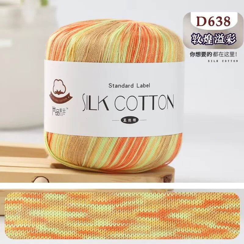 Lace Thread Silk Cotton Thread Pure Hand-woven Doll Material Package Crochet Wool Ball Worsted Silk Cotton 100%