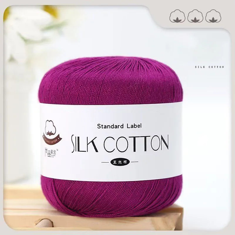 Lace Thread Silk Cotton Thread Pure Hand-woven Doll Material Package Crochet Wool Ball Worsted Silk Cotton 100%