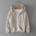 Natural Hues Hooded Linen Cotton Mens Jacket