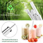 8Pcs Reusable Colored Heat Resistant Borosilicate Glass Straws With Cleaning Pipes