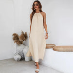 Sandy Beach Halter Back 100% Cotton Womens Dress