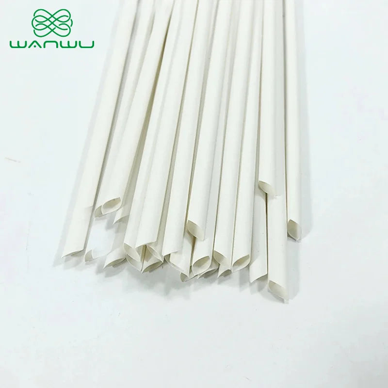 Eco-Friendly Biodegradable and Compostable ，Convenient Bamboo Fiber Straws for Drinks, Perfect for Parties ，210mm，50pack