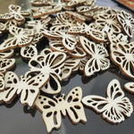 50Pcs Laser Cut Wood Butterfly Jewelry Making Beads