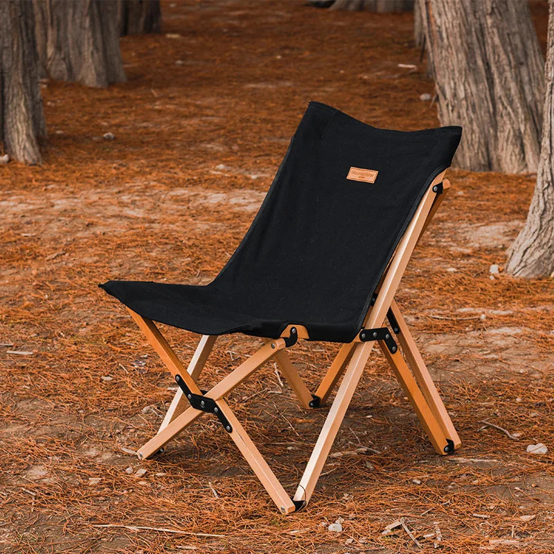 Outdoor Solid Wood Folding Chair Portable Beach Chair Camping Fishing Picnic Foldable Beech Ann Cotton Canvas Butterfly Chair