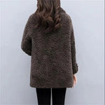 Women's New Middle-Aged And Elderly Cashmere Thickened Imitation Lamb Wool Overcoat Female Winter Grain Wool Middle Long Coat