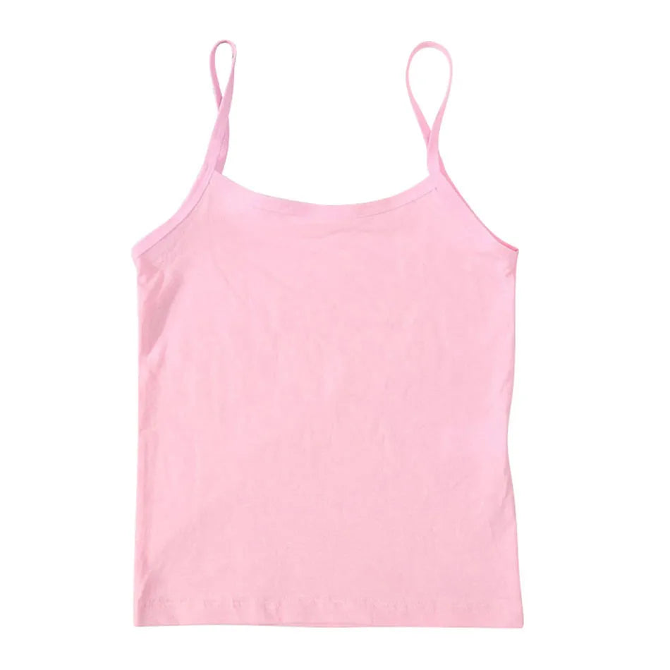 Girls Development Period Solid Color Cotton Soft Breathable Underwear Vest Girls Anti ExposureSafety Underwear Girl Vest