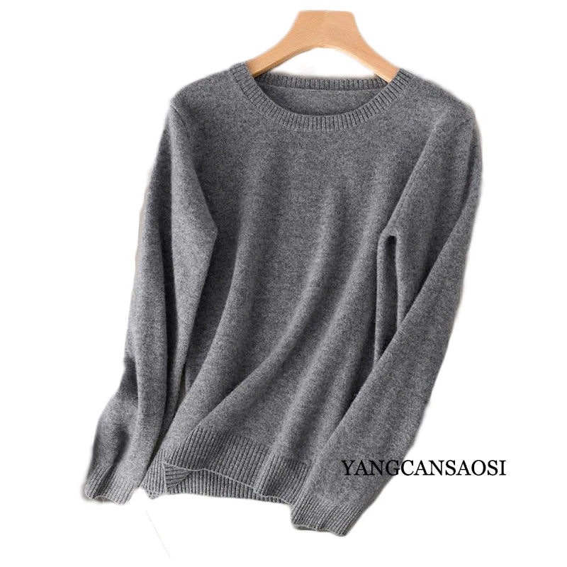 Women's Round Neck Cashmere Sweater Base Layer Underneath Sweater Sweater Women's and Winter New Style