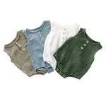 Sage Green Sleeveless 100% Cotton Baby Romper | Hypoallergenic - Allergy Friendly - Naturally Free