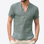 Sage Serenade Casual Linen Mens Shirt | Hypoallergenic - Allergy Friendly - Naturally Free