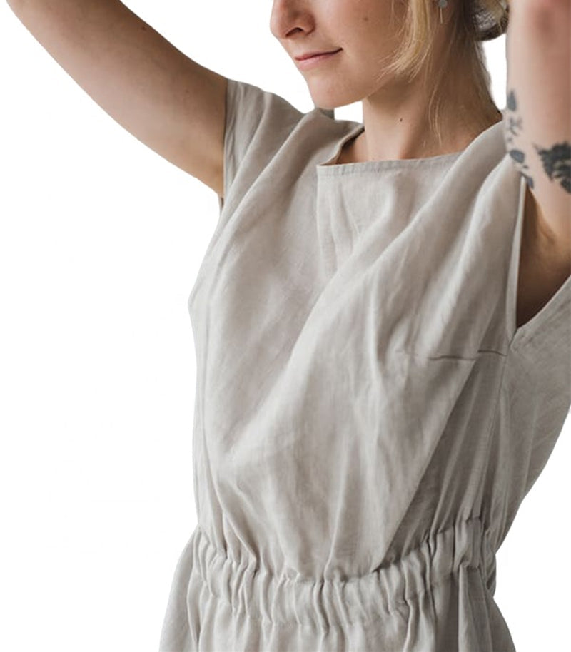 Sand Valley 100% Linen Dress with Pockets | Hypoallergenic - Allergy Friendly - Naturally Free