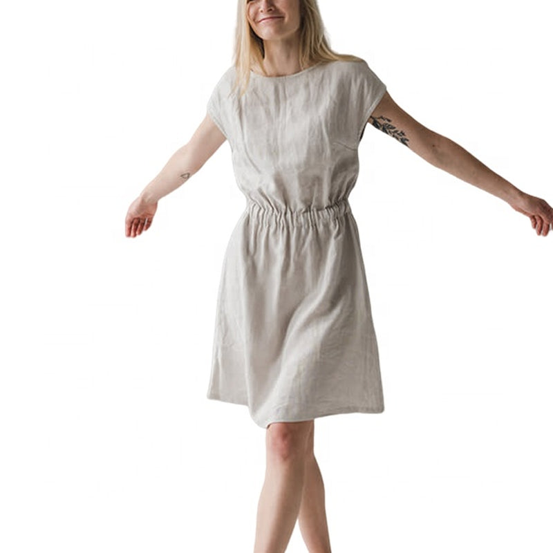 Sand Valley 100% Linen Dress with Pockets | Hypoallergenic - Allergy Friendly - Naturally Free