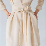 Sandy Peach Drawstring 100% Linen Dress | Hypoallergenic - Allergy Friendly - Naturally Free