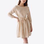 Sandy Peach Drawstring 100% Linen Dress | Hypoallergenic - Allergy Friendly - Naturally Free