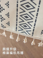 Sapphire Bohemian Aztec 100% Linen Table Cloth | Hypoallergenic - Allergy Friendly - Naturally Free