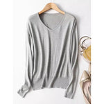 October Mist V-Neck Silk Cashmere Womens Sweater