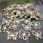 50Pcs Laser Cut Wood Butterfly Jewelry Making Beads