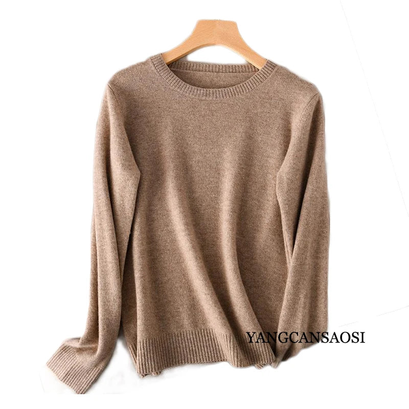 Women's Round Neck Cashmere Sweater Base Layer Underneath Sweater Sweater Women's and Winter New Style