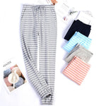 Large Size Casual Cotton Pajamas Pant For Women New Striped Comfortable Sleepwear Pants Autumn Winter Home Wear Trousers 4XL