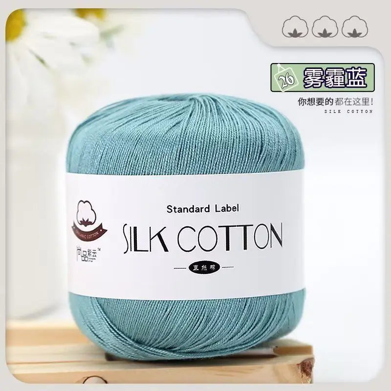 Lace Thread Silk Cotton Thread Pure Hand-woven Doll Material Package Crochet Wool Ball Worsted Silk Cotton 100%