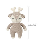 Forest Deer Crochet 2Pcs Non-Toxic Wood Cotton Baby Teether