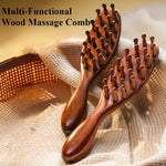 Multi-Functional Wood Therapy Massage Comb Scalp Head Massager Natural Sandalwood Circular Tooth Guasha Scraping Body Massager