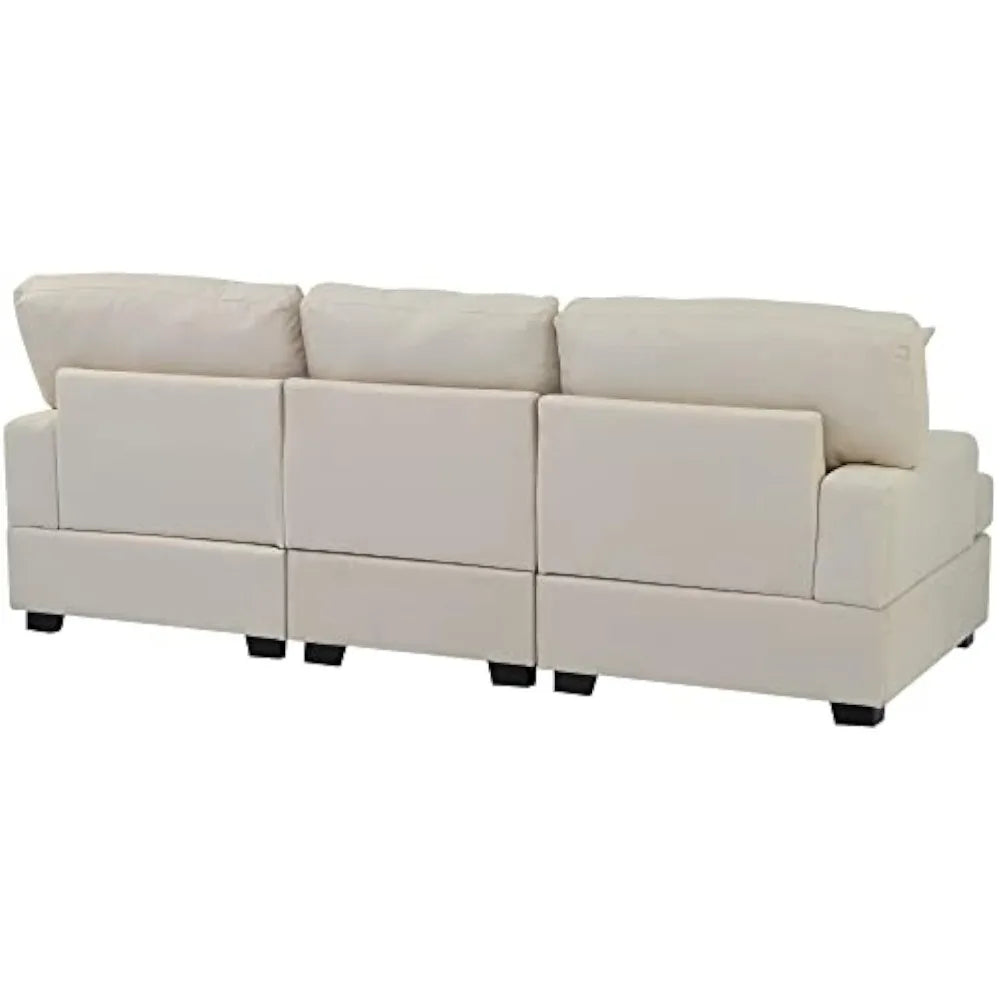 Ivory Sands Cotton Sofa With 4 Pillows