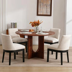 Modern Dining Linen Wood Chairs Set