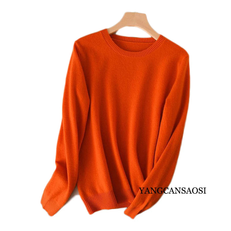 Women's Round Neck Cashmere Sweater Base Layer Underneath Sweater Sweater Women's and Winter New Style