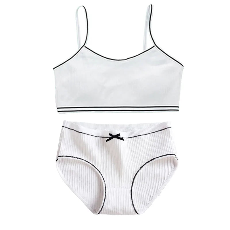 Verbena Buds Cotton Girls Bra & Panty Set