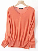 October Mist V-Neck Silk Cashmere Womens Pullover