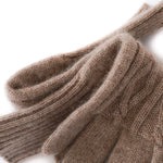 Women Cashmere Knitted Gloves Autumn Hand Warmer Winter Thicken Lining Full Fingered Mittens Skiing Short Wrist Wool Gloves Warm