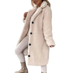 Autumn Long Winter Coat Woman Flannel Coat Women Warm Ladies Fur Teddy Jacket Female Plush Teddy Coat Oversize Outwear