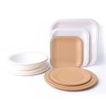 7 8 9 Inch Disposable Paper Plates Natural Sugar Bagasse Plate Camping Picnic Eco-Friendly Unbleached Biodegradable Plate 10pcs