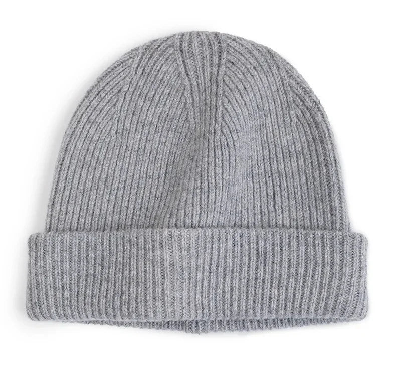 Snow Mountain Knit Beanie 100% Wool Hat