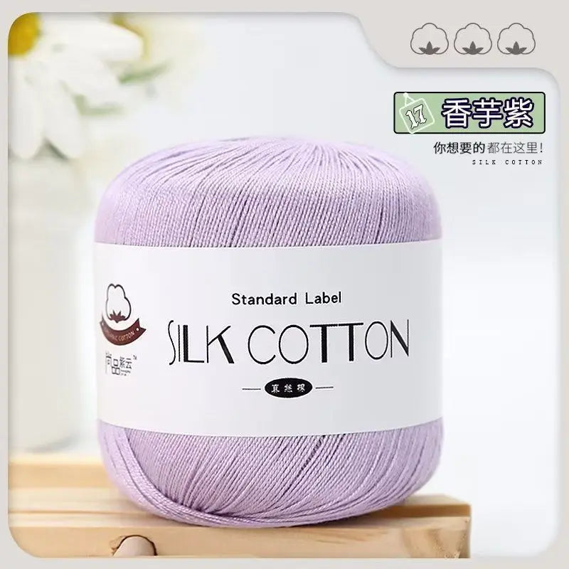 Lace Thread Silk Cotton Thread Pure Hand-woven Doll Material Package Crochet Wool Ball Worsted Silk Cotton 100%