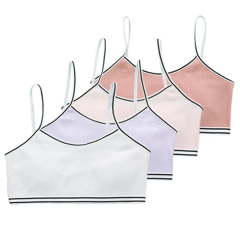 Bellflower Bloom Lace Top 4Pcs Cotton Girls Training Bra