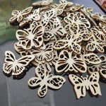 50Pcs Laser Cut Wood Butterfly Jewelry Making Beads