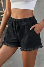 Scenic Forest Frayed 100% Cotton Denim Shorts | Hypoallergenic - Allergy Friendly - Naturally Free