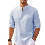 Saharan Desert Short Sleeves Collar Cotton Mens Shirt