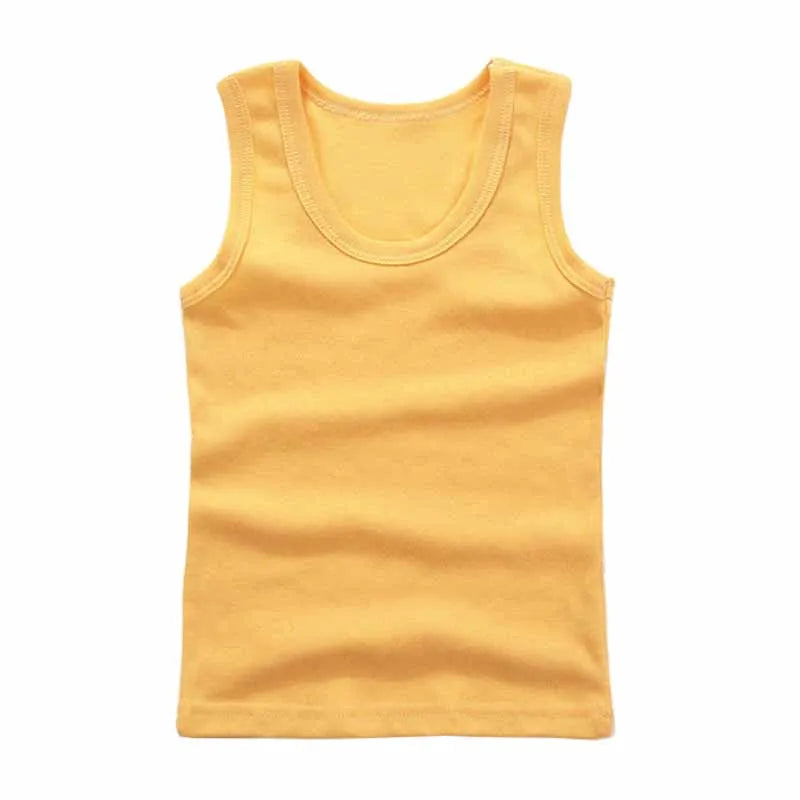 Kids Underwear Boys Vests Children Summer Vest Tops for Girls Solid Tank Top Boy Clothes Cotton Tees Sleeveless 2 to 12Y