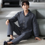 Regal River Plaid Long Sleeve Cotton Mens Pajama Set